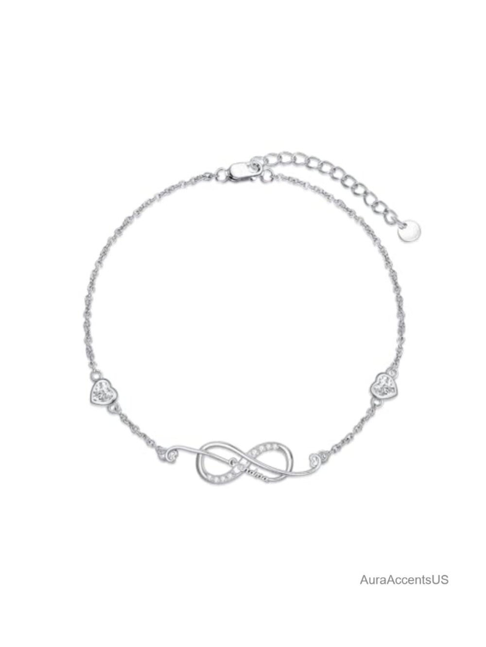 925 Sterling Silver Infinity Grandma Bracelet Adjustable Jewelry Gift for Women